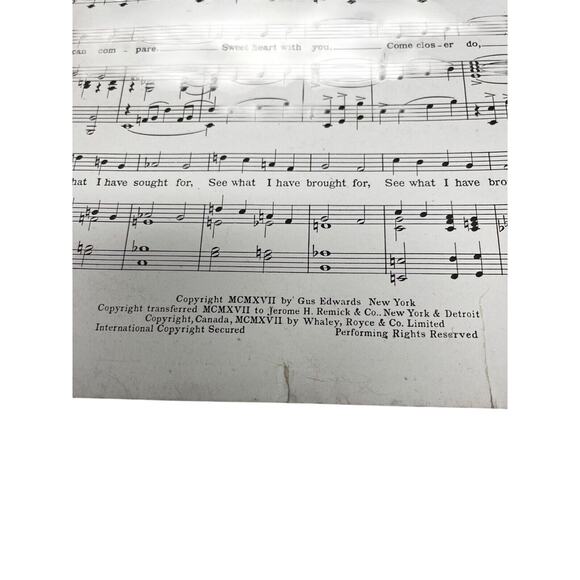 1917 Antique For You A Rose Song Sheet Music Will D Cobb Gus Edwards - Picture 3 of 7